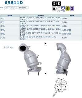 Pot Catalytique pour Opel Astra H 1.9 CDTi à partir de 03/2004 150cv 