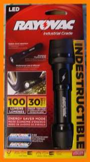 RAYOVAC iNDESTRUCTIBLE LED flashlight 100 lumens output 2 AA batteries 