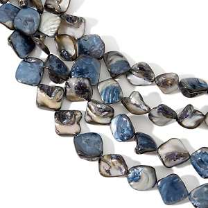   Strand Navy Mother of Pearl Sterling Silver 17 Necklace 