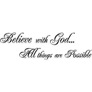 Vinyl Wall  on Believe In God Christian Quote Vinyl Wall Art Decal