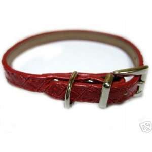  Pet Dog Collar Red Fits 8.5 10 Neck Leather Cute Kitchen 