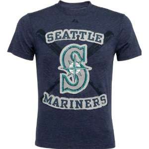 Seattle Mariners Brushback Navy Fashion T Shirt  Sports 