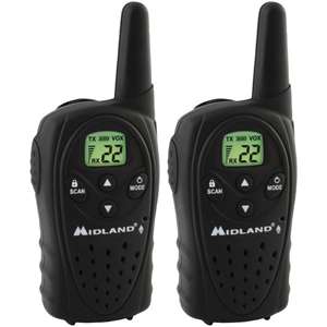 Midland LXT114 22 Channel 18 Mile FRS/GMRS Two Way Radio (Pair 