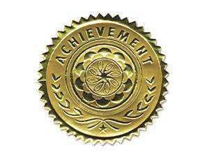    Southworth Gold Foil Certificate Seals, Achievement, 12 