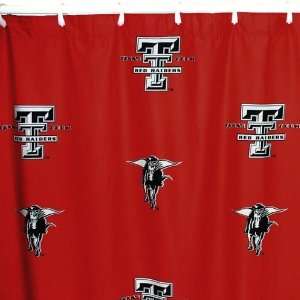   Red Raiders Printed Shower Curtain Cover 70 X 72