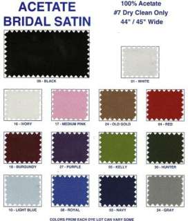 100% Acetate Wedding Bridal Satin Fashion Designer Fabric 25 YARD BOLT 