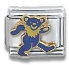   Shop   Blue Dancing Bear Grateful Dead Italian Charm Bracelet Link