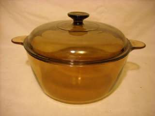 CORNING WARE VISION AMBER DUTCH OVEN 4.5L WITH LID  
