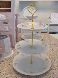 SiMpLy CoTTaGe Chic~3 Tier Serving Tray Antique Dishes~