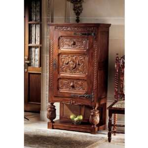   Furniture Solid Mahogany Antique Replica Gothic Revival Armoire Shelf