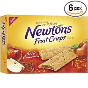 Newtons Fruit Crisp Snacks, Apple Cinnamon, 8 Count Boxes (Pack of 6)