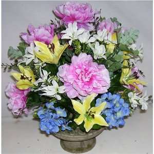   Peony, Hydrangea & Alstromeria Silk Flower Arrangement: Home & Kitchen