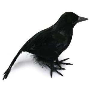  Artificial Feather Bird 6in.   Standing Crow