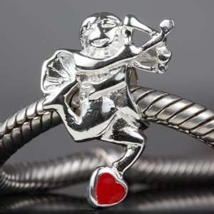 with Red Enamel Heart Authentic 925 Sterling Silver Charm Fits Pandora 