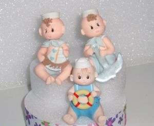 NAUTICAL 1 BABY TOPPER DIAPER CAKE BABY SHOWER BIRTHDAY  