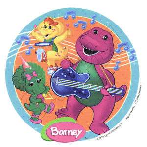 Barney Musical Trio Edible Cake Topper Decoration Image  