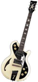   Mondial Semi Hollow Body Electric Bass Guitar with CASE Cream  