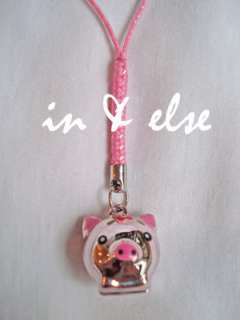 Shiny Pink Pig Bell Mobile Cell Phone Charm Strap 0.7  