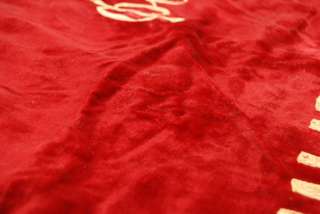 RARE BIG RED Heavy Velvet Embroidered SOVIET LENIN Bust BANNER USSR 