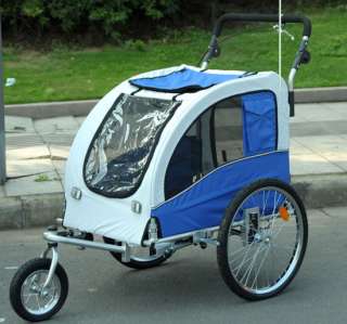   Bike Bicycle Trailer Dog Stroller Cat Carrier W/Suspension Blue  
