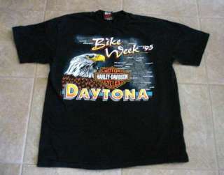 95 BIKE WEEK Daytona Harley Davidson T Shirt Mens MED  