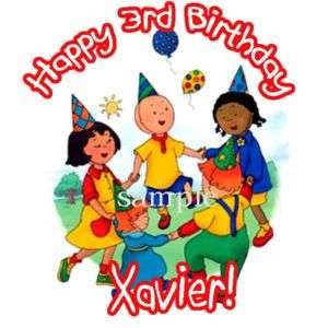 CAILLOU Round Edible Birthday CAKE Image Icing Topper  