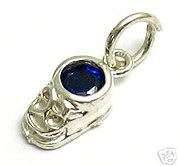 sterling BABY BOOT SEPTEMBER BIRTHSTONE CHARM A1927  