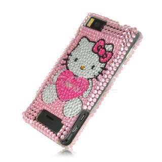 PINK HELLO KITTY BLING CASE FOR MOTOROLA DROID X M8810  