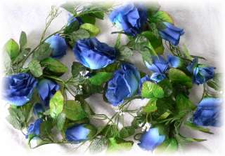3X ROYAL BLUE Rose Garland Arch Gazebo Silk Wedding Flowers Pew Chair 