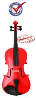 New Student Color Violin Outfit 4/4~Red+Bow+Case+Rosin  