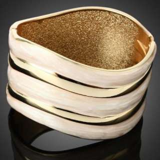   Stripe Oil Drip bangle Bracelet Cuff 18k Gold Plated Jewelry  