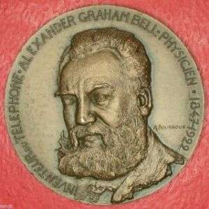 Alexander Graham Bell Large French Bronze Medal RARE  