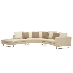  Baxton Sutdios Gregorio 3pcs beige sofa set with black 