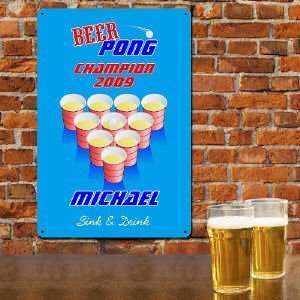 Personalized Beer Pong Champion Wall Sign