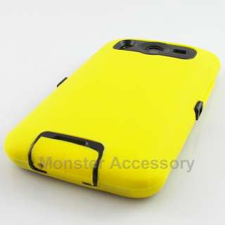 Yellow Double Layered Hard Case Cover HTC Inspire 4G  