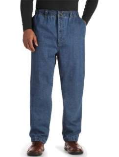  Harbor Bay Big & Tall Elastic Waist Denim Jeans: Clothing