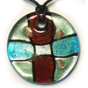   lampwork Murano art glass pendant necklace,circle Y62 