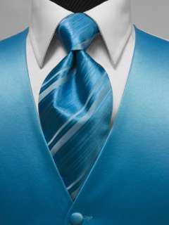   Vest   Turquoise Satin with Laguna Beach Windsor Band Tie Clothing