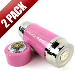  2 Pack Pink Alkaline Water Energy Flasks Patio, Lawn 