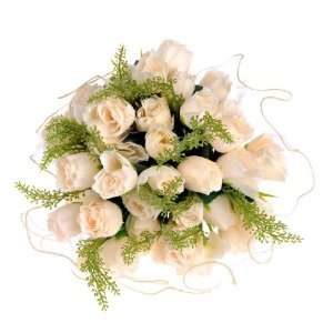   Tulip Bridal Bouquet Wedding Silk Flower in Cream 