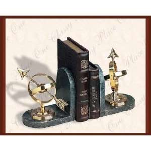 Two (2) Brass Armillary Sphere Bookends 7 Tall: Home 