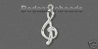 Lot of 96 Silver Plated Treble Clef Charms~Music Notes  