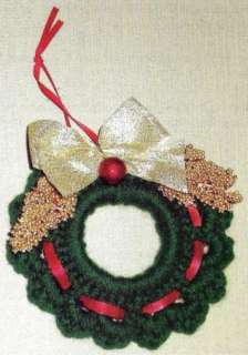 How To CROCHET PATTERN Christmas Wreath Ornament 1225  