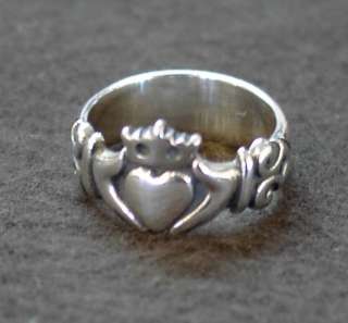 James Avery Sterling Adorned Claddagh Ring Sz 5.5  