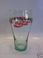Vintage Coca Cola Green Beverage Glass Holiday Pattern  