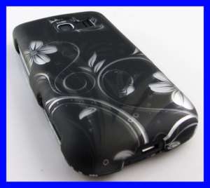 BLACK FLOWERS PHONE COVER HARD CASE LG OPTIMUS S U V  