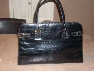 ShopNBC Fashion Finds Genuin Leather Crocodile Embossed Handbag  