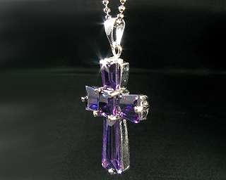 Cross Cut Purple Amethyst Pendant Fashion Jewelry Gift  