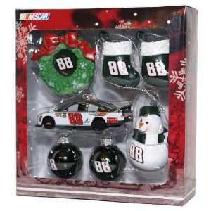  NASCAR #88 7 Peice Collectable Christmas Ornament Set 