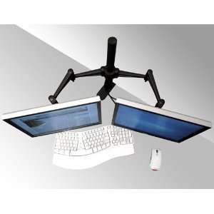  Dual LCD Monitor Desk Clamp Stand, Holds up to 23 in 